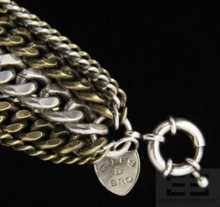 Giles & Bro Silver & Gold Multi Chain Metal Bracelet  