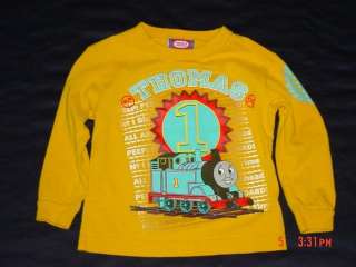 Boys Thomas the Train Yellow Gold Shirt Size 3 3T EUC  