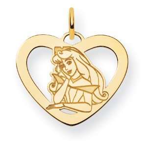  14k Disney Aurora Heart Charm   JewelryWeb Jewelry