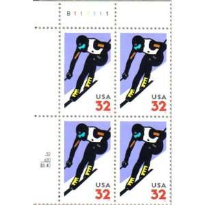  1998 ALPINE SKIING #3180 Plate Block of 4 x 32 cents US 