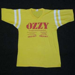 RARE CREW ONLY OZZY OSBOURNE 1982 VINTAGE TOUR JERSEY T SHIRT CONCERT 