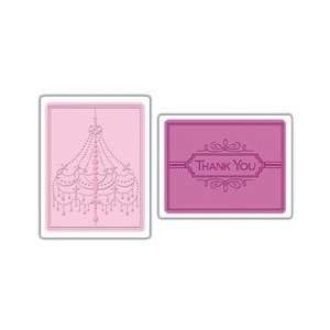 Sizzix Textured Impressions Embossing Folders 2/Pkg Chandelier And 