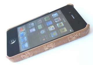 For Apple iPhone 4S 4 Damier Wood Cork Phone Faceplate Case Hard Cover 