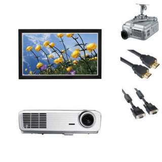 3D Projector Optoma HD66 Bundle with 106 Fixed screen, Ceiling Mount 