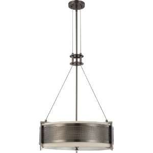  60/4033 Four Light Diesel Round Pendant with Khaki Fabric Shade 