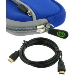  Sleeve (Dark Blue) Case and Mini HDMI to HDMI Cable 1 Meter (3 Feet 