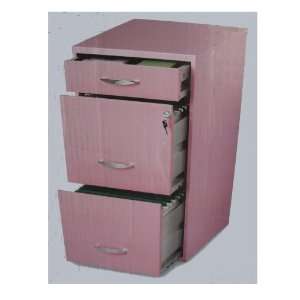    The Organizer Pink Three Drawer Filing Cabinet