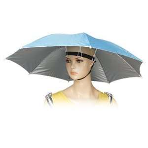   Baby Blue Polyester Hands Free Fishing Umbrella Hat