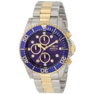 INVICTA MENS TWO TONE GOLD CHRONOGRAPH PRO DIVER BLUE DIAL WATCH 1773 