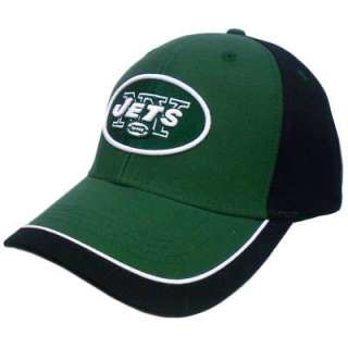 NFL New York Jets Green Black White Velcro Cotton Hat Cap Constructed 