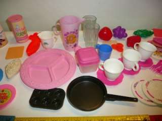 HUGE lot of kids baby play dishes Barbie Kitchen fruit food plates 