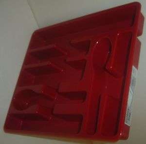 Solid Red Kitchen Drawer Utensil Cutlery Tray Holder  