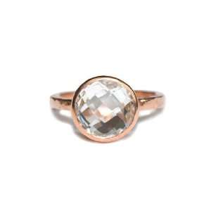   Collection   Stack Ring   Clear Topaz & Rose Silver: ANZIE: Jewelry