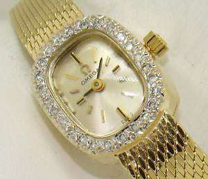 Vintage Omega Wrist Watch Ladies 14kt Gold  
