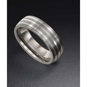  Triton Titanium Wedding Ring with 18kt White Gold Inlay 11 