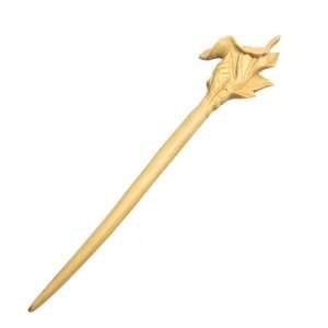   Handmade Boxwood Carved Hair Stick Morning Glory C 6.6 Inches Beauty