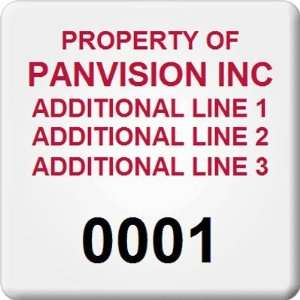 Custom Asset Label With Numbering, 2 x 2 Metallized 