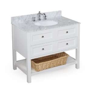  Countertop, a White Solid Wood Cabinet, Soft Close Drawers, and a