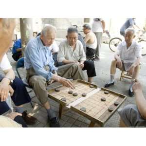  Elderly Men Playing a Form of Chess, Hu Hai Lake, Beijing 