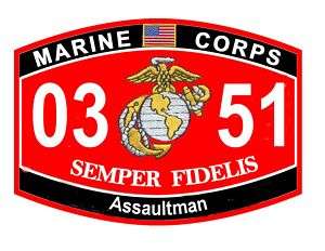 0351 Assaultman Marine Corps Military Patch  