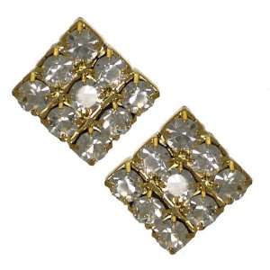  Mitzy 14mm Gold Crystal Post Earrings: Jewelry