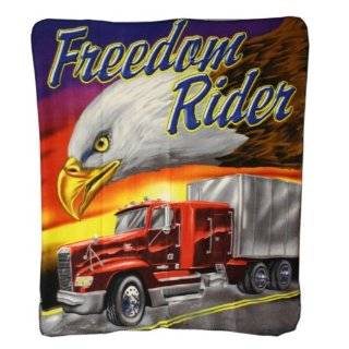 Brisco 50 x 60 Inch Freedom Rider Eagle Head with Red Semi Truck Cab 