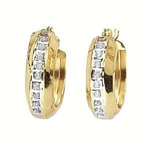    14K Yellow Gold 0.01 ct. Diamond Huggie Earrings Katarina Jewelry