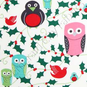 Michael Miller Ho Ho Hoot Christmas Owls Cotton Quilt Quilting Fabric 