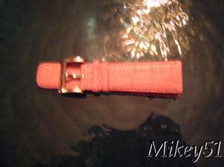 NEW AUTHENTIC MICHELE 24MM LT PINK GATOR WATCH BAND  
