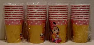Minnie Mouse First Birthday Party Set 32 Dessert Plates Beverage 