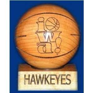  Iowa Hawkeyes Cherry Wood Laser Engraved Wooden Basketball 