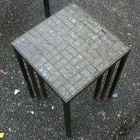  nesting coffee side patio tables features black blue mosaic top 