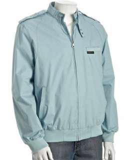 style #306325503 light blue cotton blend vintage zip bomber jacket