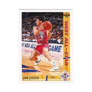 John Stockton 1991 92 Upper Deck All Star Card #52  Sports 