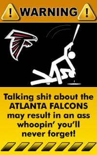 Decal Sticker Warning Sign NFL Atlanta Falcons   1  