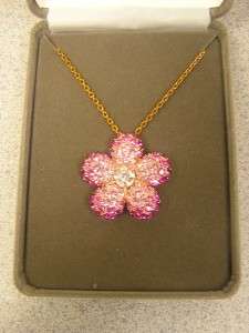 Nolan Miller Glamour Collection Pink Flower Necklace Pin Brooch  