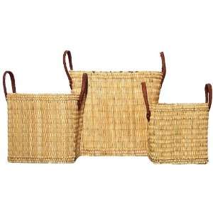 Moroccan Straw Summer Beach / Shopper / Tote Bag Set of 3 Large14x14 