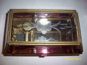 Antique/ Vintage Edelweiss Glass Music Box  