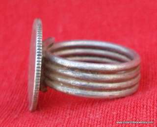 VINTAGE ANTIQUE TRIBAL OLD SILVER COIN RING INDIAN  