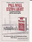 1978 PALL MALL EXTRA LIGHT CIGARETTES Vintage Print Ad 