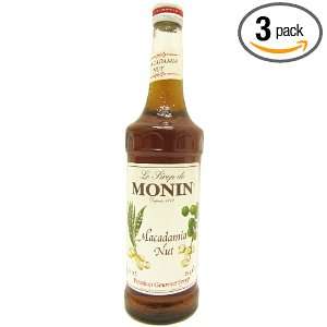 Monin Macadamia Nut Syrup   750ML Glass bottle, 25.4 Ounce (Pack of 3 