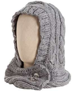 MICHAEL Michael Kors grey Cable Twist knit hood   