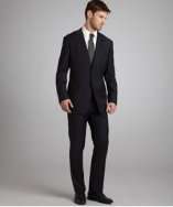 Valentino Valentino Roma navy wool 2 button suit with flat front pants 