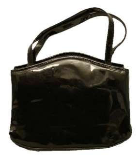 Vintage Granada Black Patent Leather Handbag 1960’S  