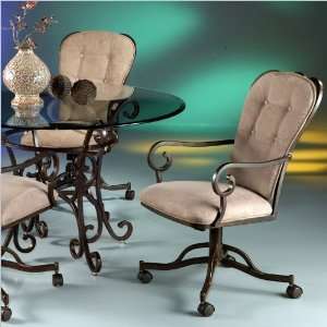   Furniture Magnolia Fabric Arm Chair with Casters Furniture & Decor