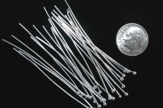 24 Silver plated Ball Jewelry head pins 2 inches long dangle earring 