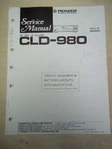 Pioneer Service/Repair Manual~CLD 980 CD/CDV/LD Player~Original  