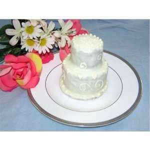 Two Tier Mini Wedding Cake Monogrammed 