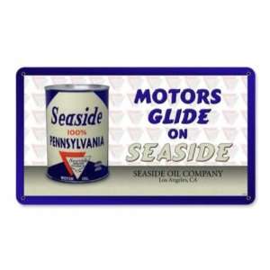  Seaside Motor Oil Can Vintage Metal Sign: Home & Kitchen
