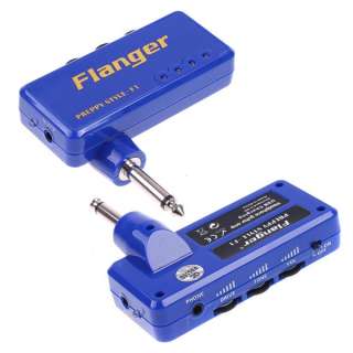 Miniature Portable Headphone Guitar AMP Amplifier Flanger Blue  